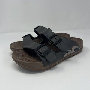 Gdefy Upbov Men's Size 9 Slide Recovery Sandals Brown Cushy Support Buckles